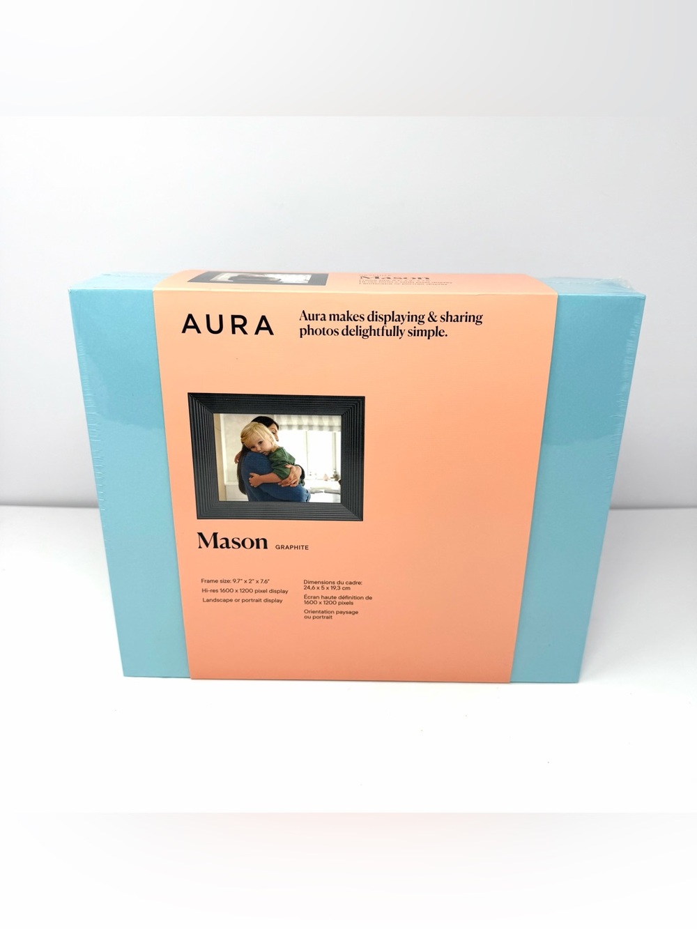 Aura Home Mason 9" Digital Wifi Frame Graphite Dual Orientation AF200-GRP NEW